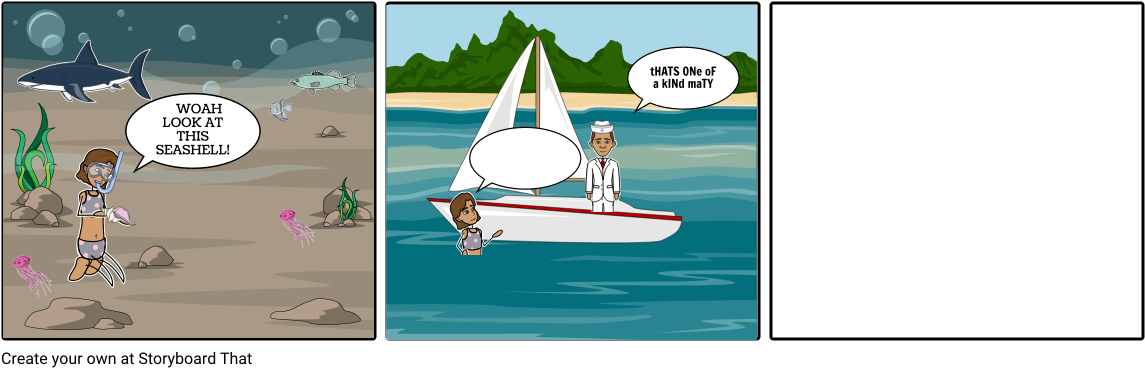 Woah Look At This Seashell Thats One Of A K - Comics (1164x385), Png Download