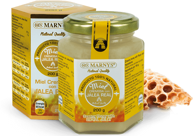 Creamy Honey With Royal Jelly - Marnys Creamy Honey Royal Jelly 200g (768x768), Png Download