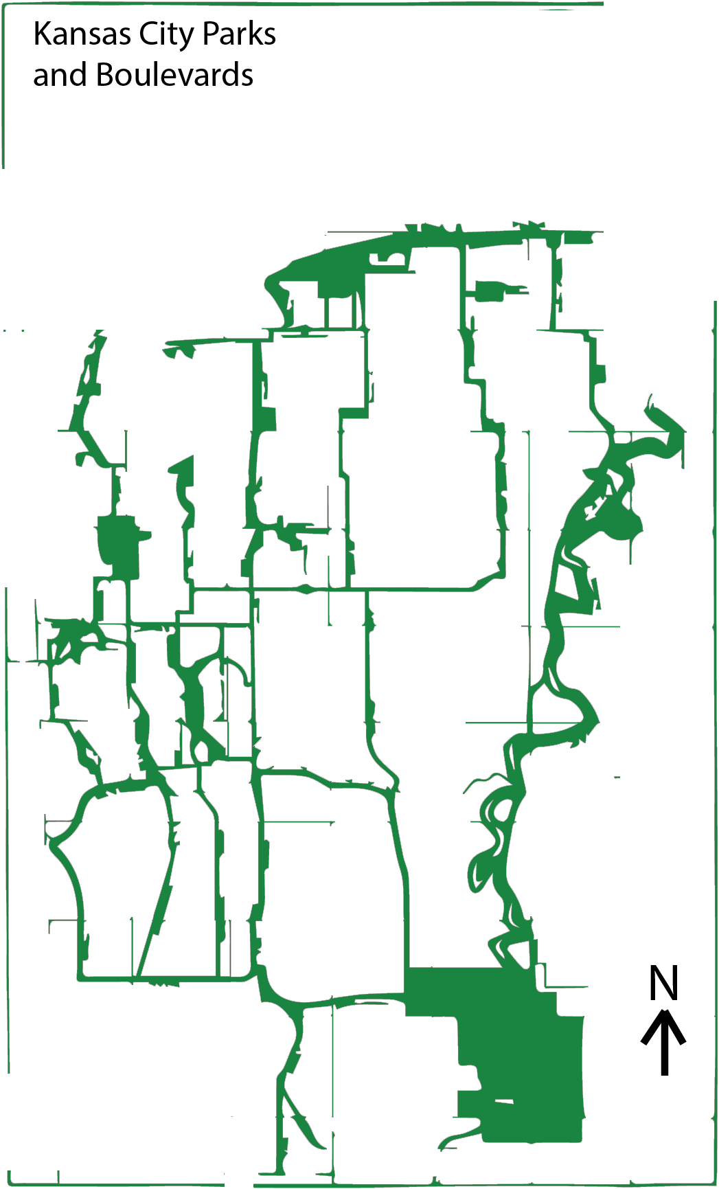 Illustration Of The Parkways, Boulevards And Parks - Diagram (1047x1731), Png Download