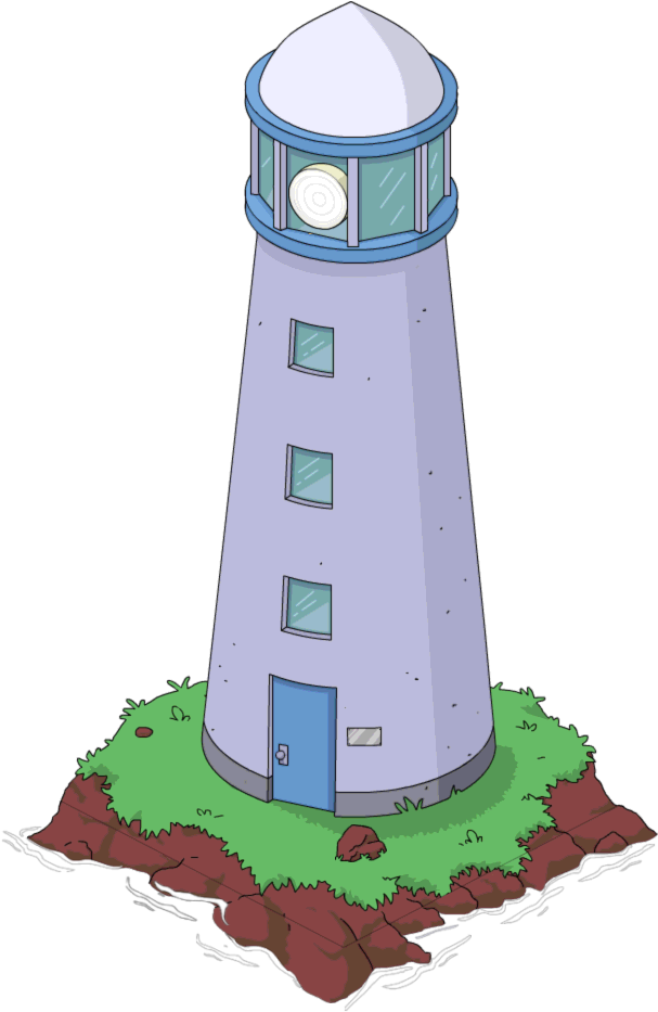 Lighthouse Clipart Water Scene - Simpsons Springfield Lighthouse (627x940), Png Download