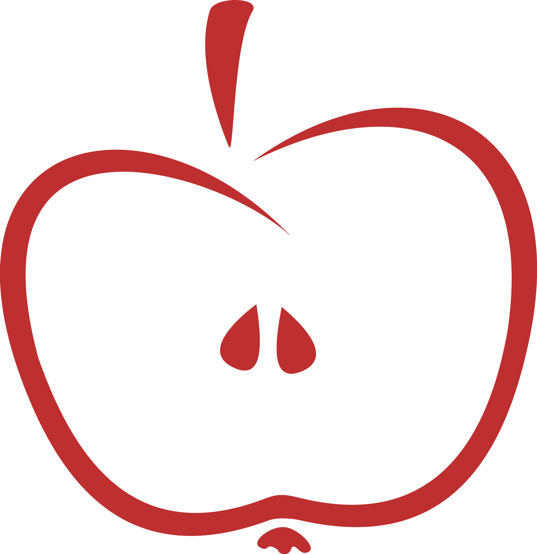 1861 X 1920 1 - Apple Stylised (1861x1920), Png Download