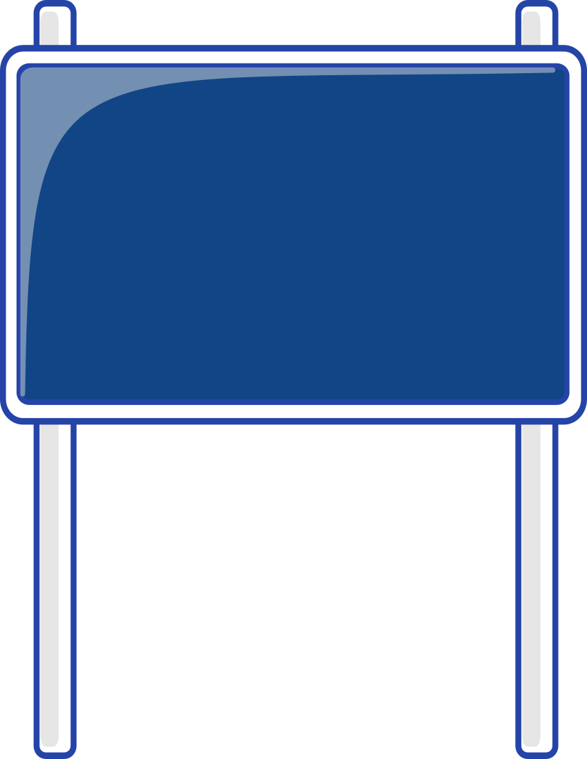 Blank Blue Road Sign (850x1100), Png Download