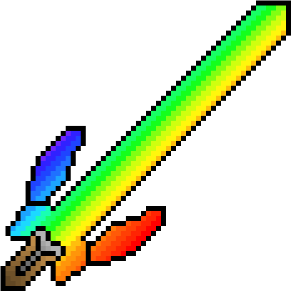 Rainbow Super-sword - Pixel Lightning Png (710x630), Png Download