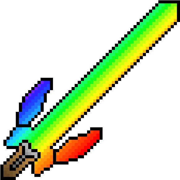 Download Rainbow Super-Sword - Pixel Lightning Png PNG Image With.