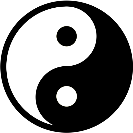 Yin And Yang Symbol Taijitu Black And White Poster - Simbolo De Yin Y Yan (530x750), Png Download