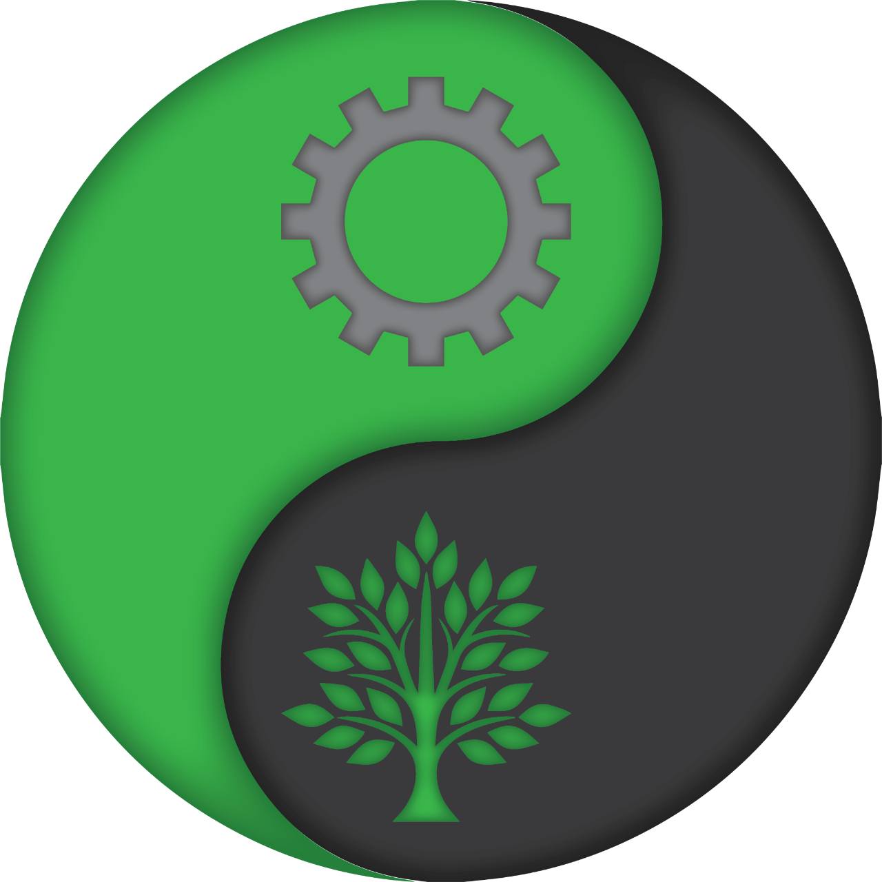 A Green And Black Logo Based On The Ying/yang Symbol - Nolan N100e (1280x1280), Png Download