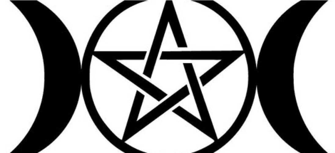 Pagan Pride - Pentagram With Crescent Moons (1140x500), Png Download