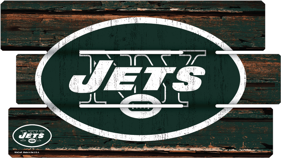 14" X 25" Fence Wood Sign - New York Jets (1050x1050), Png Download