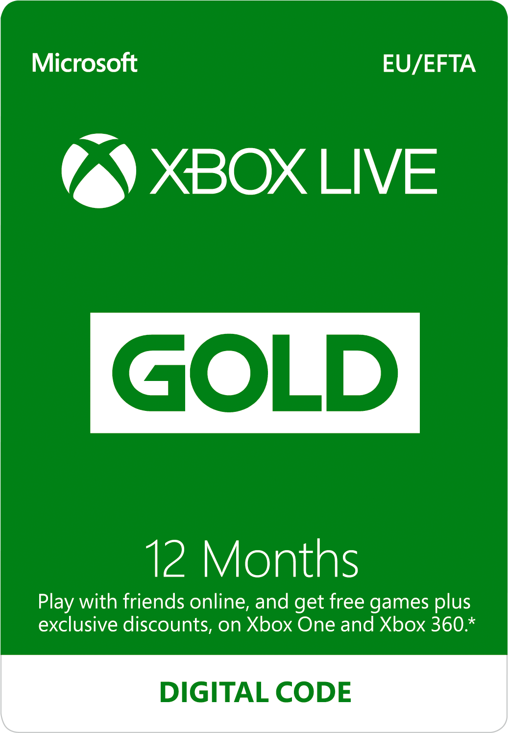 Digiistore Xbox Live 12 Months - Xbox Live Gift Card 6 Months (1157x1614), Png Download