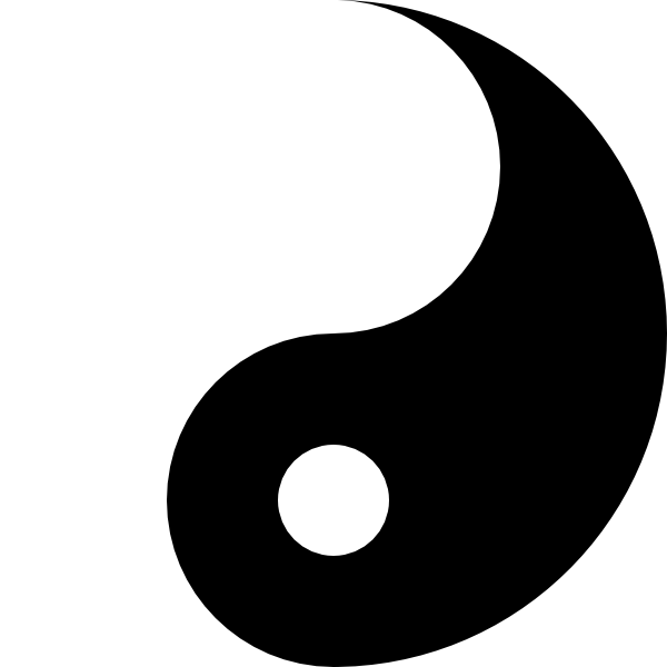No Color Yin Yang (600x600), Png Download