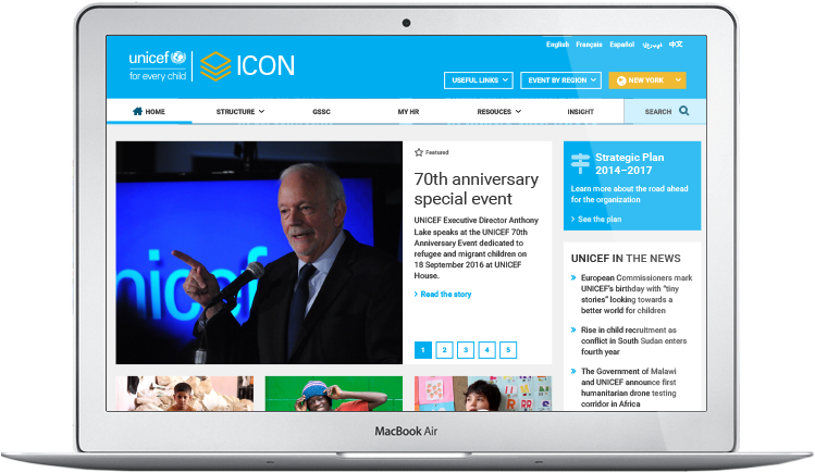 Concept For Redesign Of Unicef Intranet By John Gillespie - Unicef Intranet (750x573), Png Download