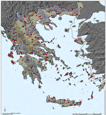 -quarry Distribution Throughout Greece And Operational - Greece Map (850x396), Png Download