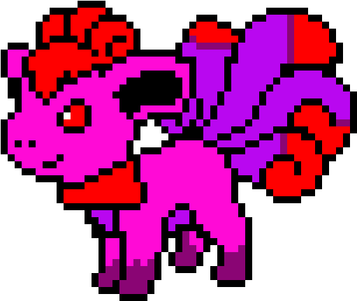 Vulpix [valentine Form] [mundi] - Minecraft Vulpix Pixel Art (650x580), Png Download