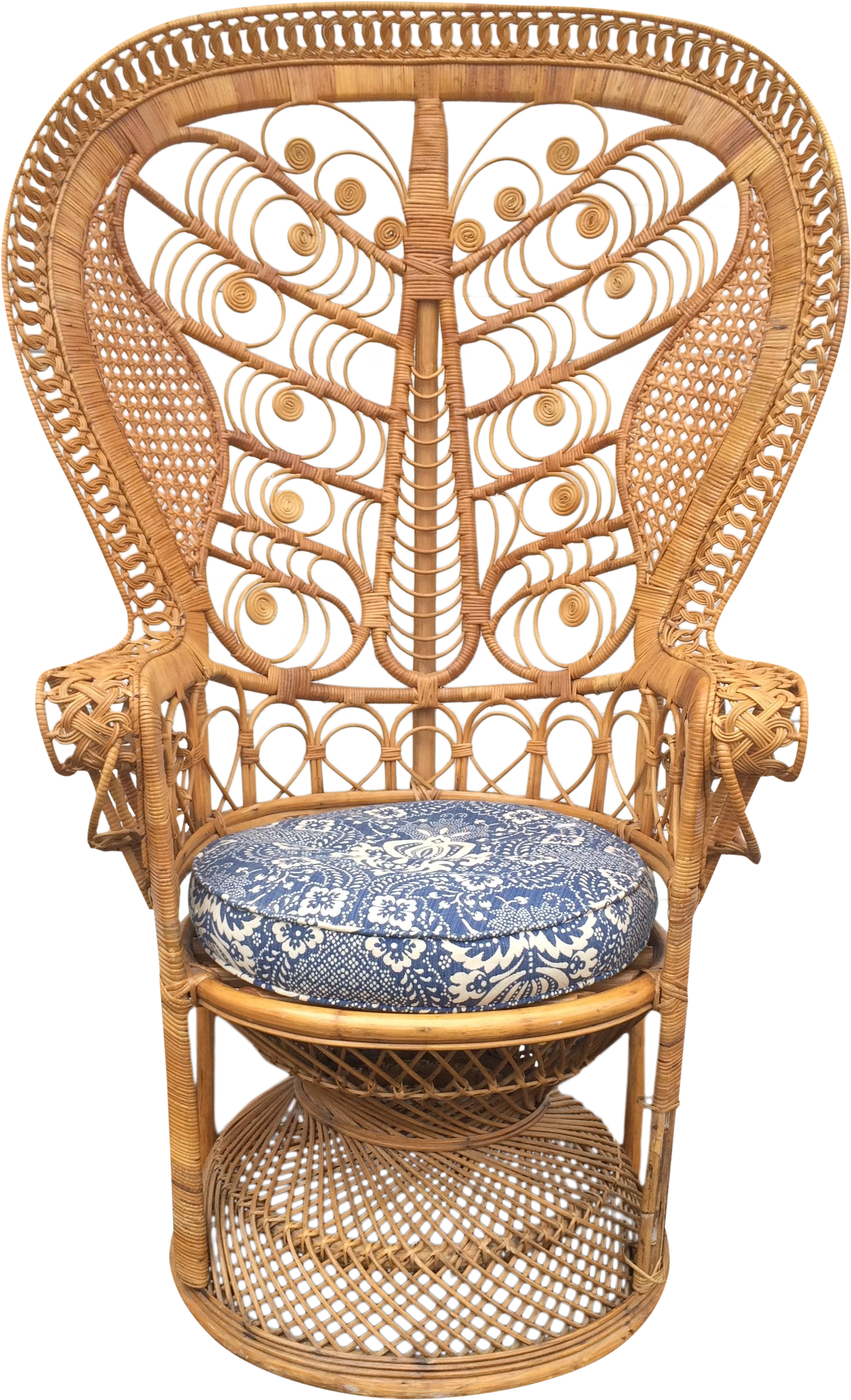 Rattan Boho Peacock Chair On Chairish (1847x3039), Png Download