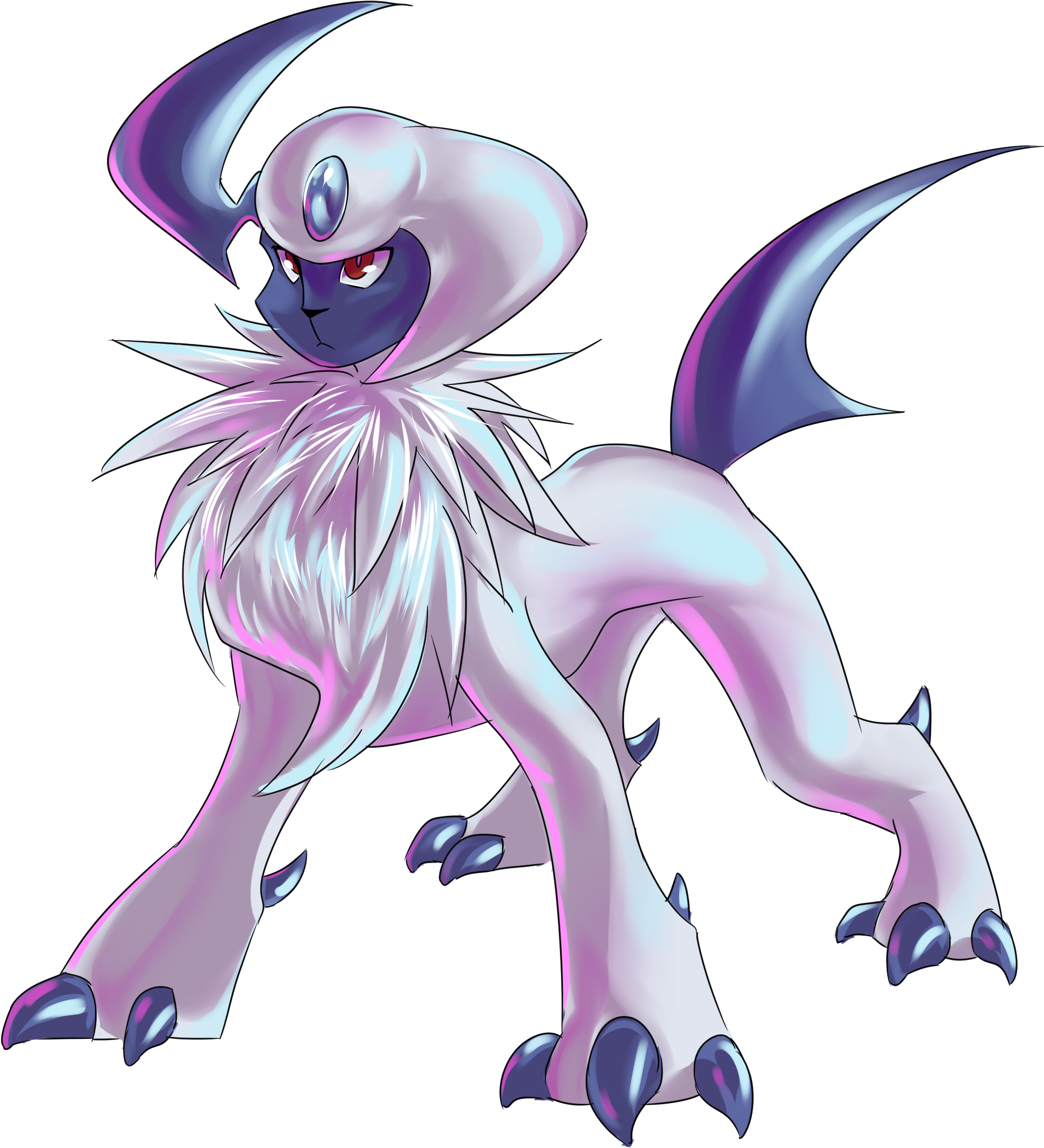 Absol Shiny Absol Since They Were Both Suggested Fun - Cartoon (2400x2400), Png Download