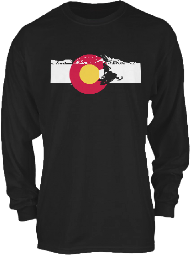 Snowmobiling 1 Colorado Flag Longsleeve - Colorado State Flag (1000x1000), Png Download