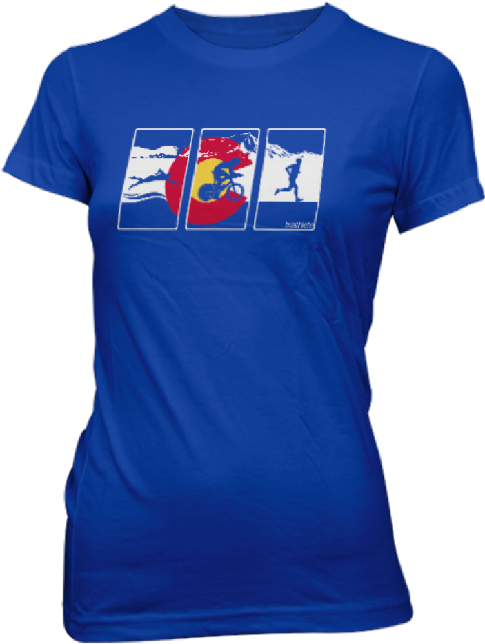 Triathlete Colorado Flag Women's T-shirt - T Shirts (1000x1000), Png Download