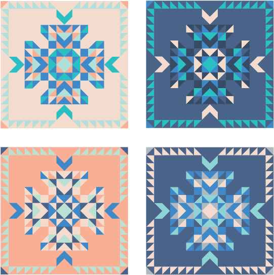 Topaz Quilt Pdf Pattern - Motif (560x565), Png Download