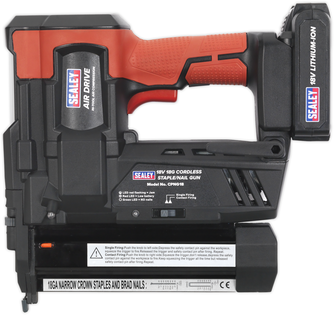 Cpng18 Sealey Cordless Nail/staple Gun 18g 18v Lithium-ion - Planer (1200x1200), Png Download