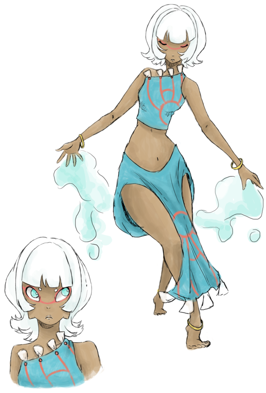 Kyogre Girl By Cherifish - Cartoon (600x849), Png Download