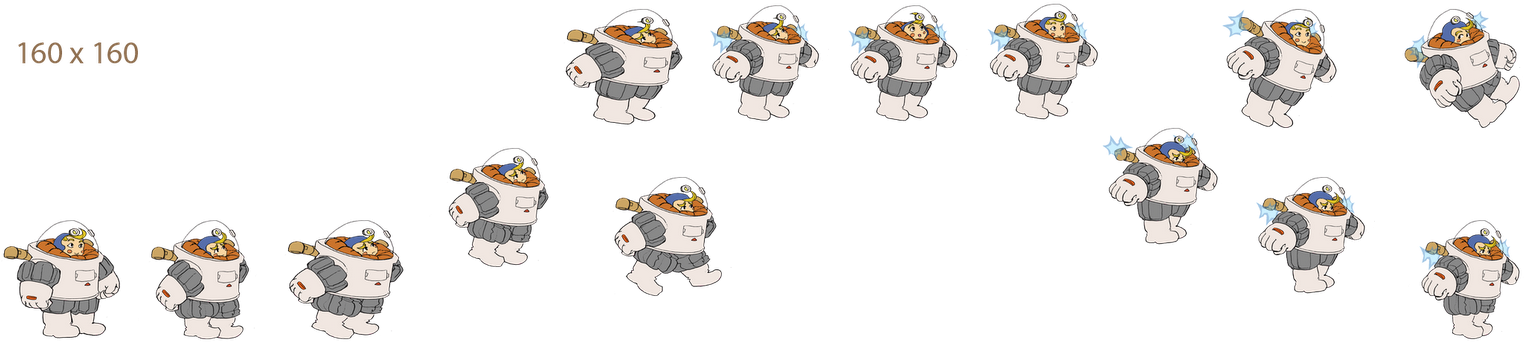 Space Man Sprite Sheets - Man Space Sprite Sheet (1600x403), Png Download