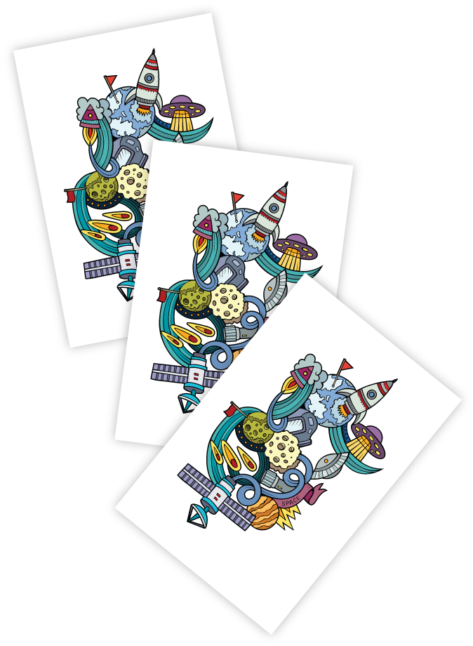 Space Doodles - Doodle (811x1081), Png Download