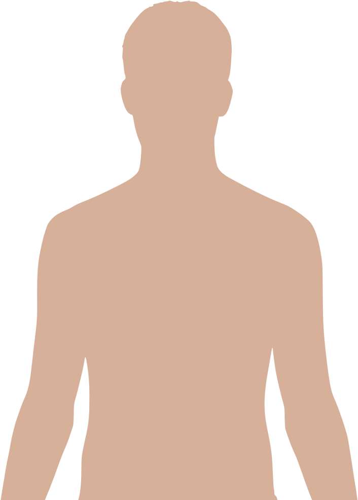 File - Man Shadow - Upper - Human Upper Body Png (437x600), Png Download