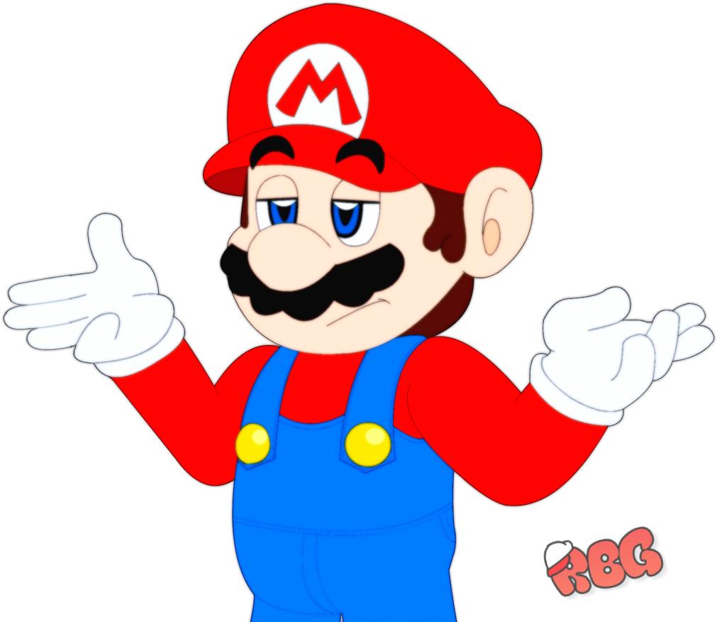 Graphic Download Shrugging Mario By Redbubbleguy On - Paper Mario Shrugging (1024x902), Png Download