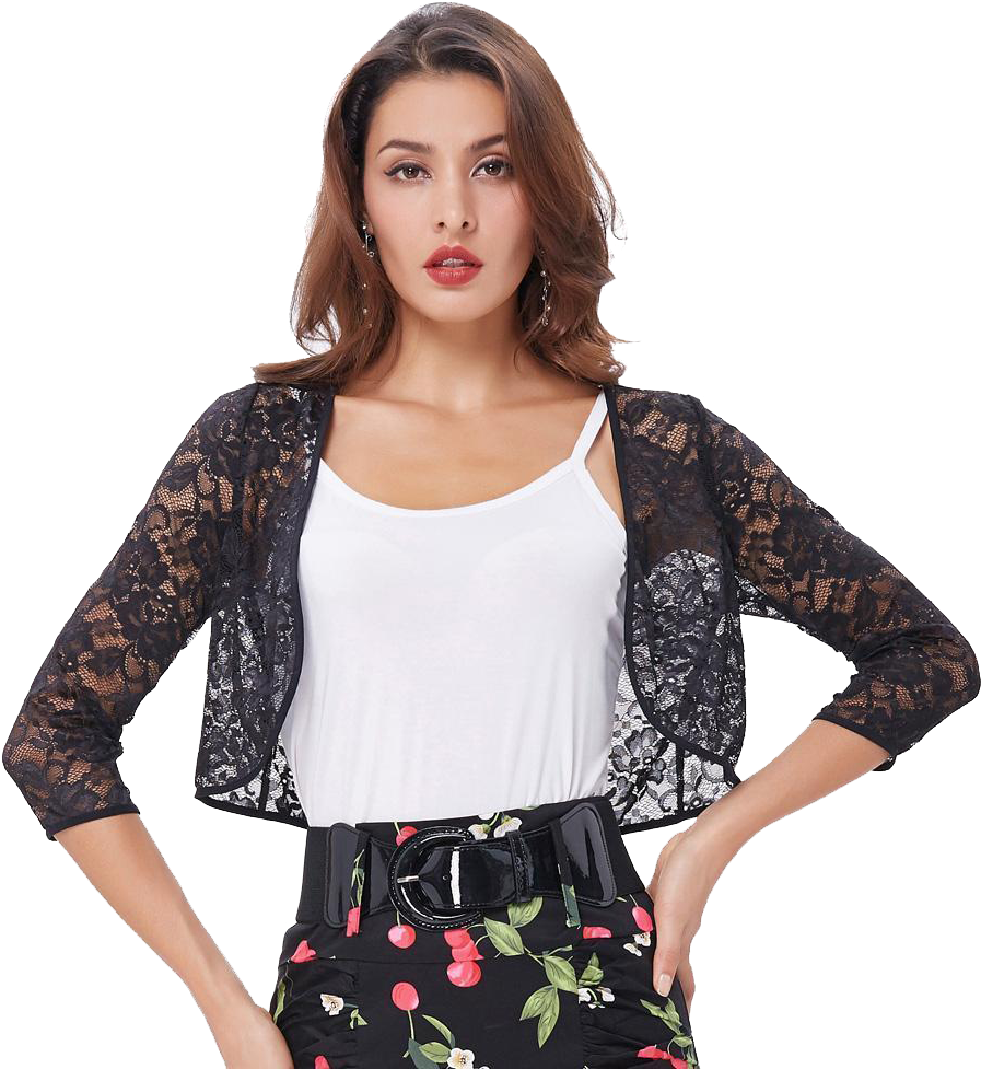 Damen ’s Drei Viertel Ärmel Abgeschnitten Shorts Offen (1000x1000), Png Download