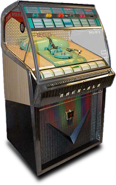 1958 Rock Ola Jukebox (376x598), Png Download