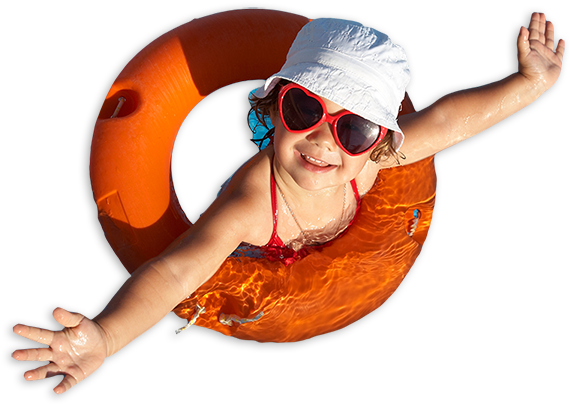 Girl Orange Tube - Waterfall Park Split Croatia (600x452), Png Download
