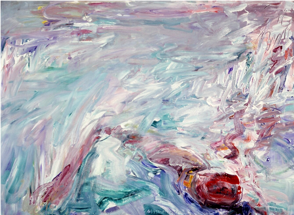 Swimmers - Oil Painting (800x800), Png Download