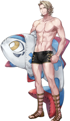 Xander Student Swimmer Face - Xander Fire Emblem Heroes Summer (340x408), Png Download