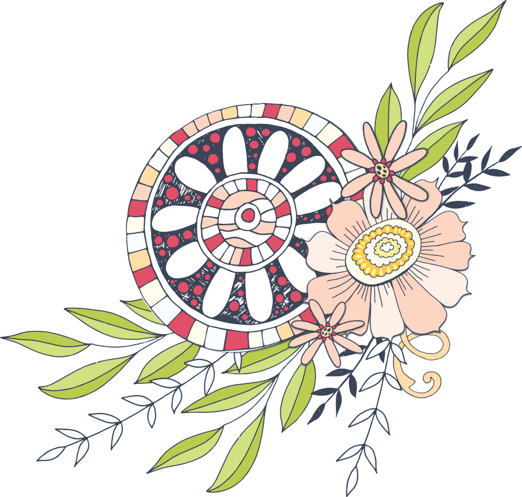 Hand Painted Classical Hook Line Flower Png Transparent - Portable Network Graphics (1024x975), Png Download