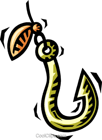 Fishing Hook Royalty Free Vector Clip Art Illustration - Anzol Png (352x480), Png Download