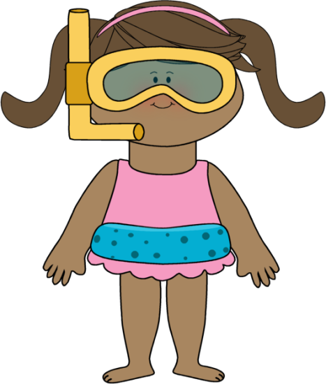Images Clip Art Swim Goggles Panda Free - Girl In Swimsuit Clip Art (467x550), Png Download