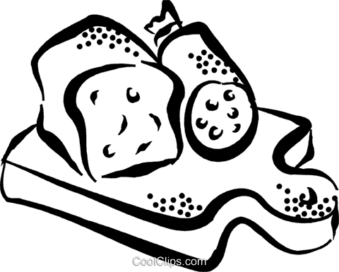 Bread And Cold Cuts Royalty Free Vector Clip Art Illustration - Aufschnitt Clipart (480x385), Png Download
