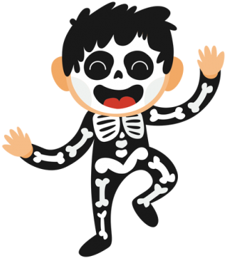Skeleton Kid Halloween Costume Transparent Png Png - Halloween Png (400x400), Png Download