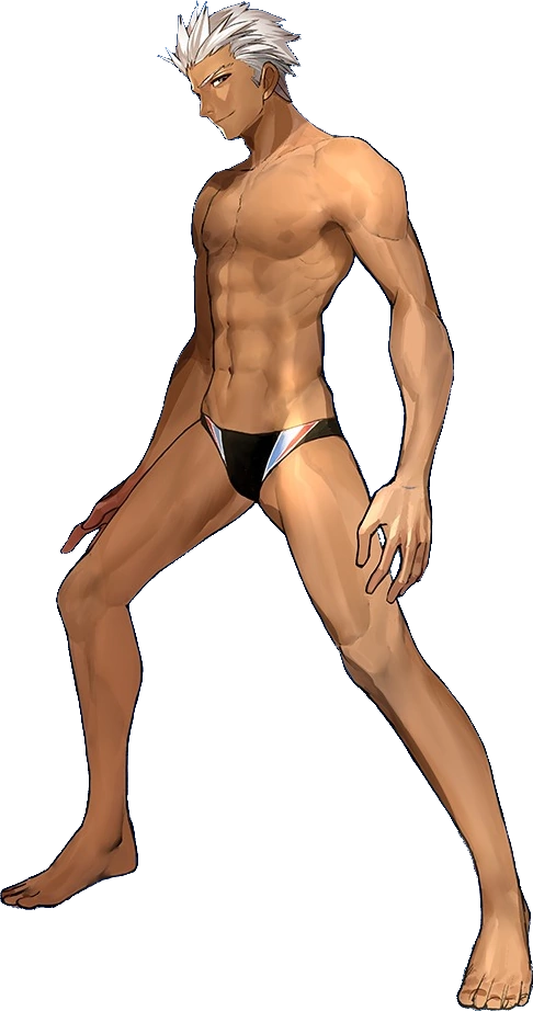 No Name's Black Swimmer - Fate Extella Archer Swimsuit (486x922), Png Download