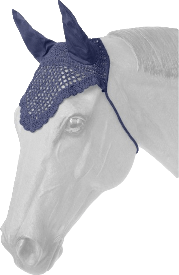Crocheted Horse Fly Veil With Ears - Tough-1 Green Crochet Fly Veil With Scalloped Edge (1001x1001), Png Download