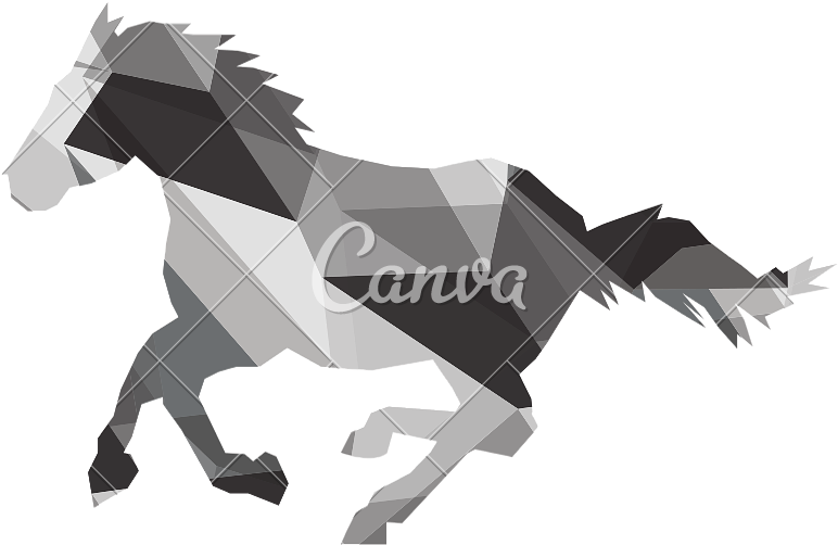 Geometric Texture Horse Silhouette Icon - Canva (800x800), Png Download