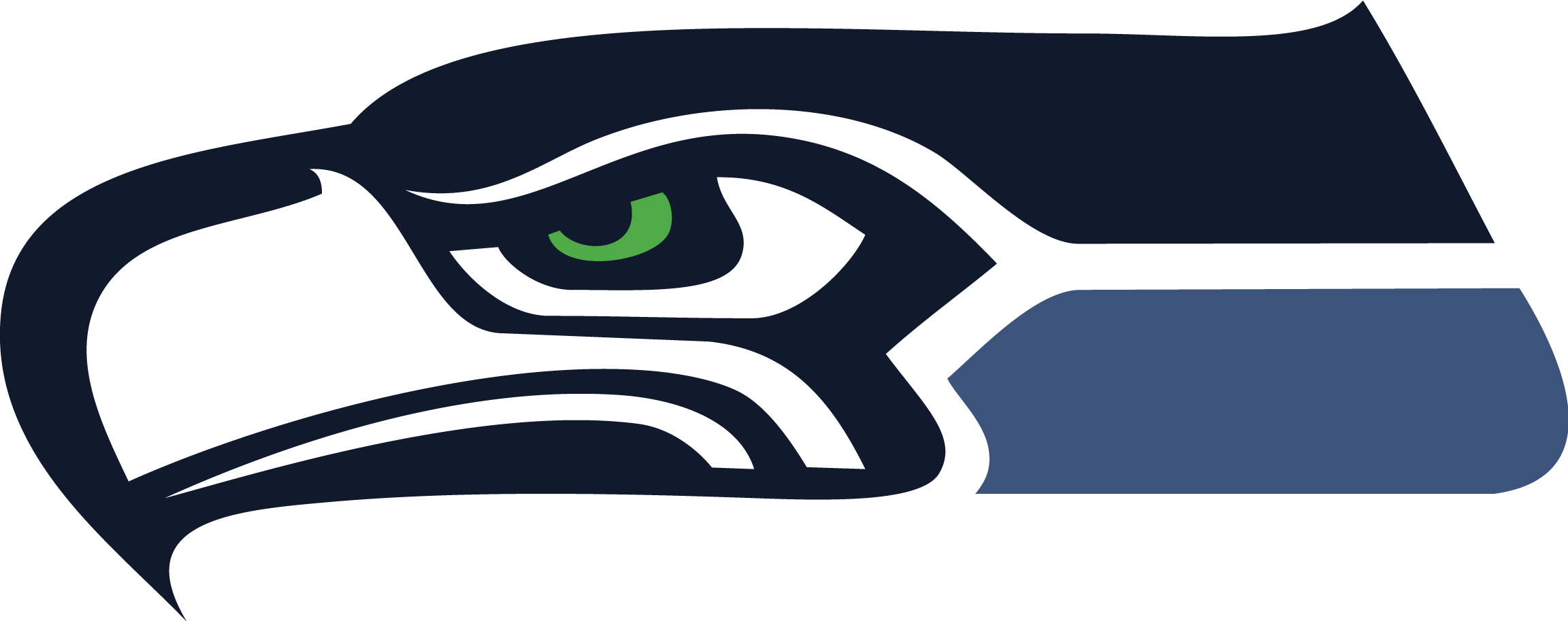 Seahawks Logo Head Window Wall Sticker Car Decal Vinyl - Seahawks Logo Facing Left (2304x913), Png Download