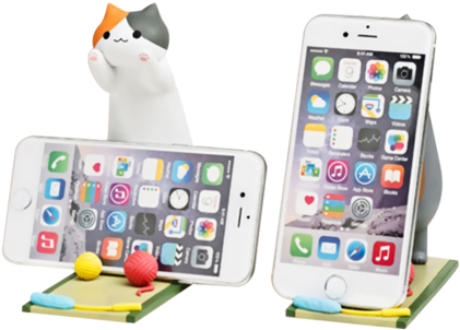 Cute Cat Phone Stand Yv8025 - Cubix Translucent Series 0.3 Mm Ultra Thin Matte Case (430x430), Png Download