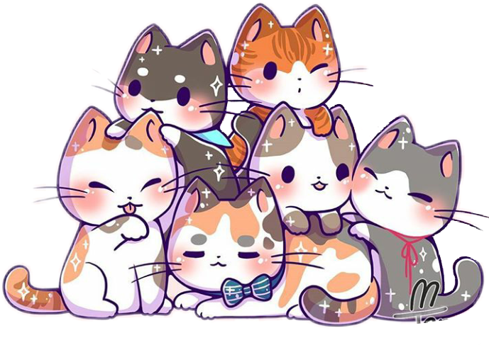 Report Abuse - Kawaii Cute Cat Kitten (689x487), Png Download