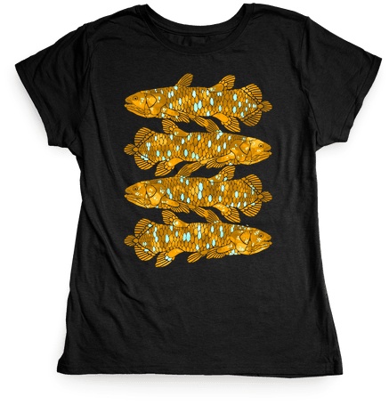 Geometric Jeweled Coelacanth Fish Womens T-shirt - T-shirt (484x484), Png Download