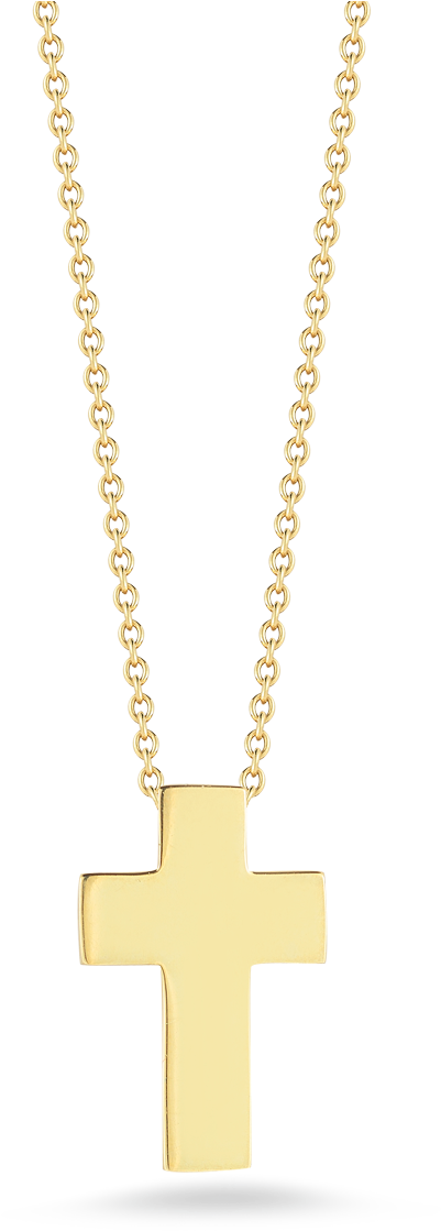 Roberto Coin Tiny Treasures 18k Yellow Gold Cross - Locket (1600x1600), Png Download