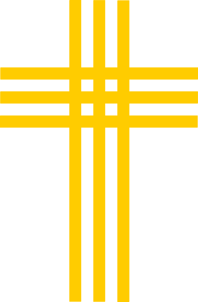 Golden Cross Clip Art (390x595), Png Download