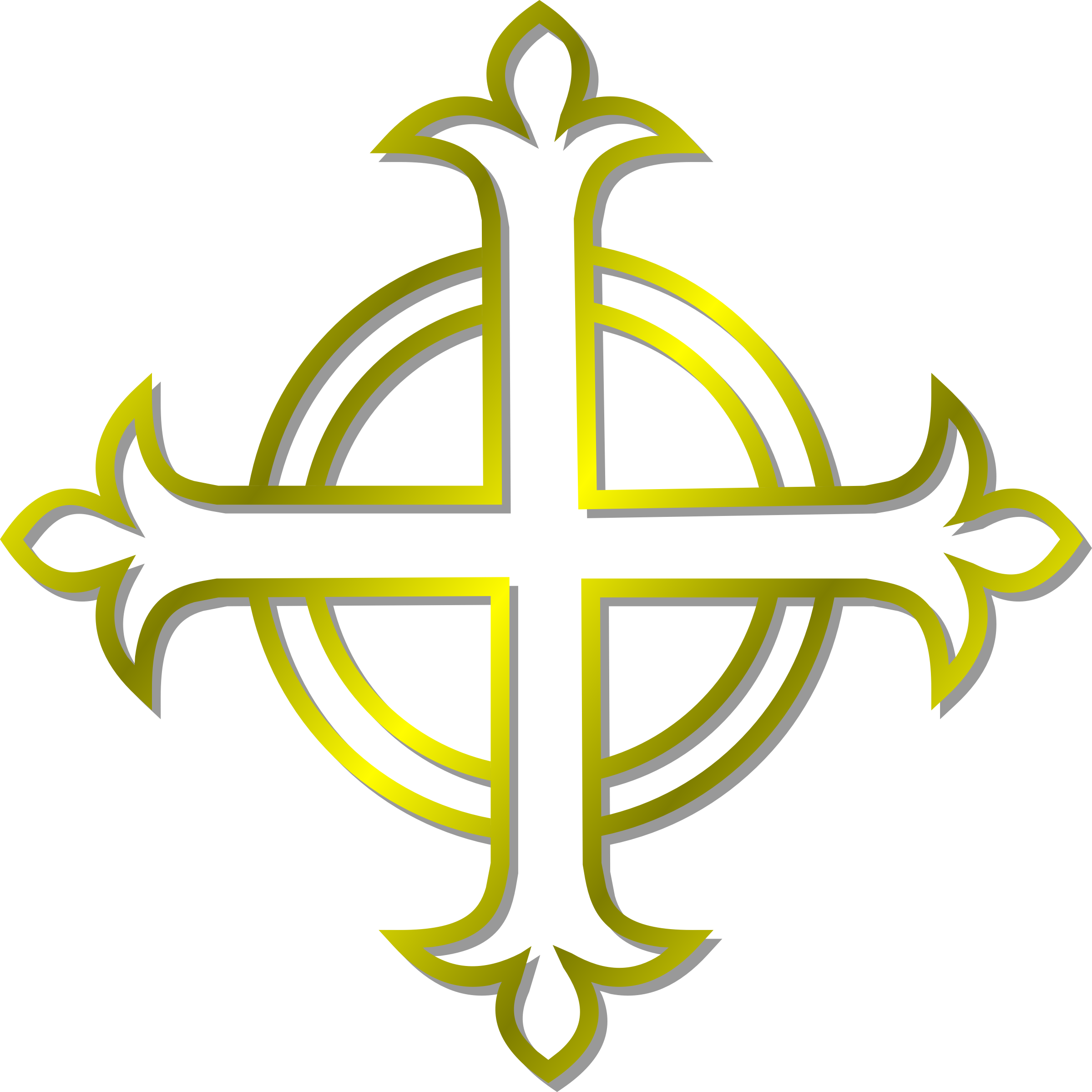 This Free Icons Png Design Of Gold Budded Cross (2400x2400), Png Download
