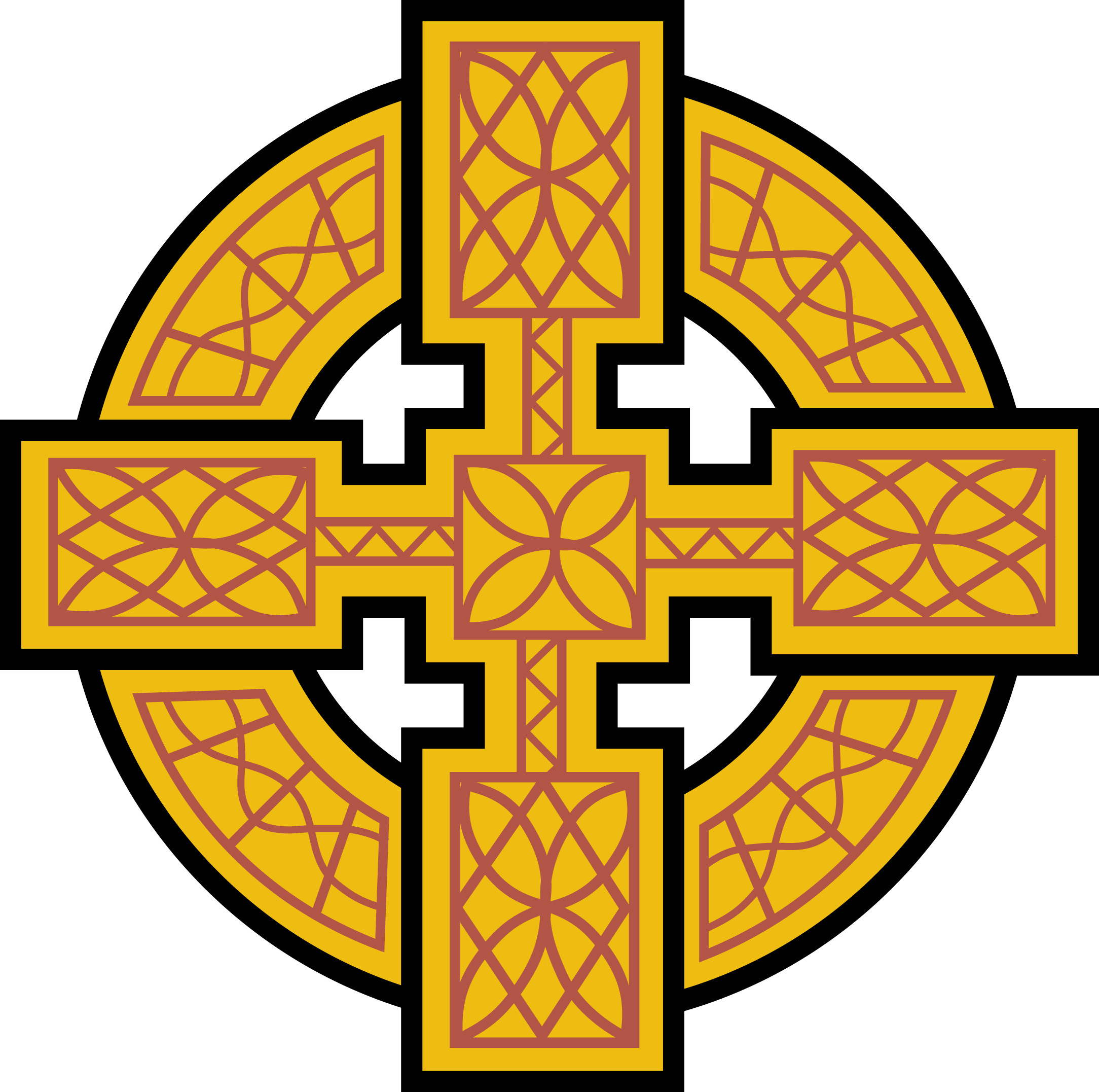 Gold Cross Large - Cross (2168x2153), Png Download