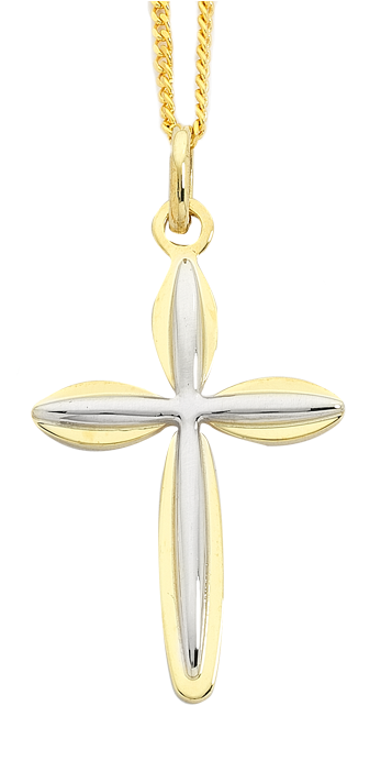 Jewelry Gold Cross Pendant (606x774), Png Download